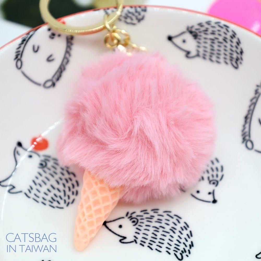 現貨👍韓國彩色冰淇淋甜筒造型 包包吊飾毛球003 | Catsbag Shop