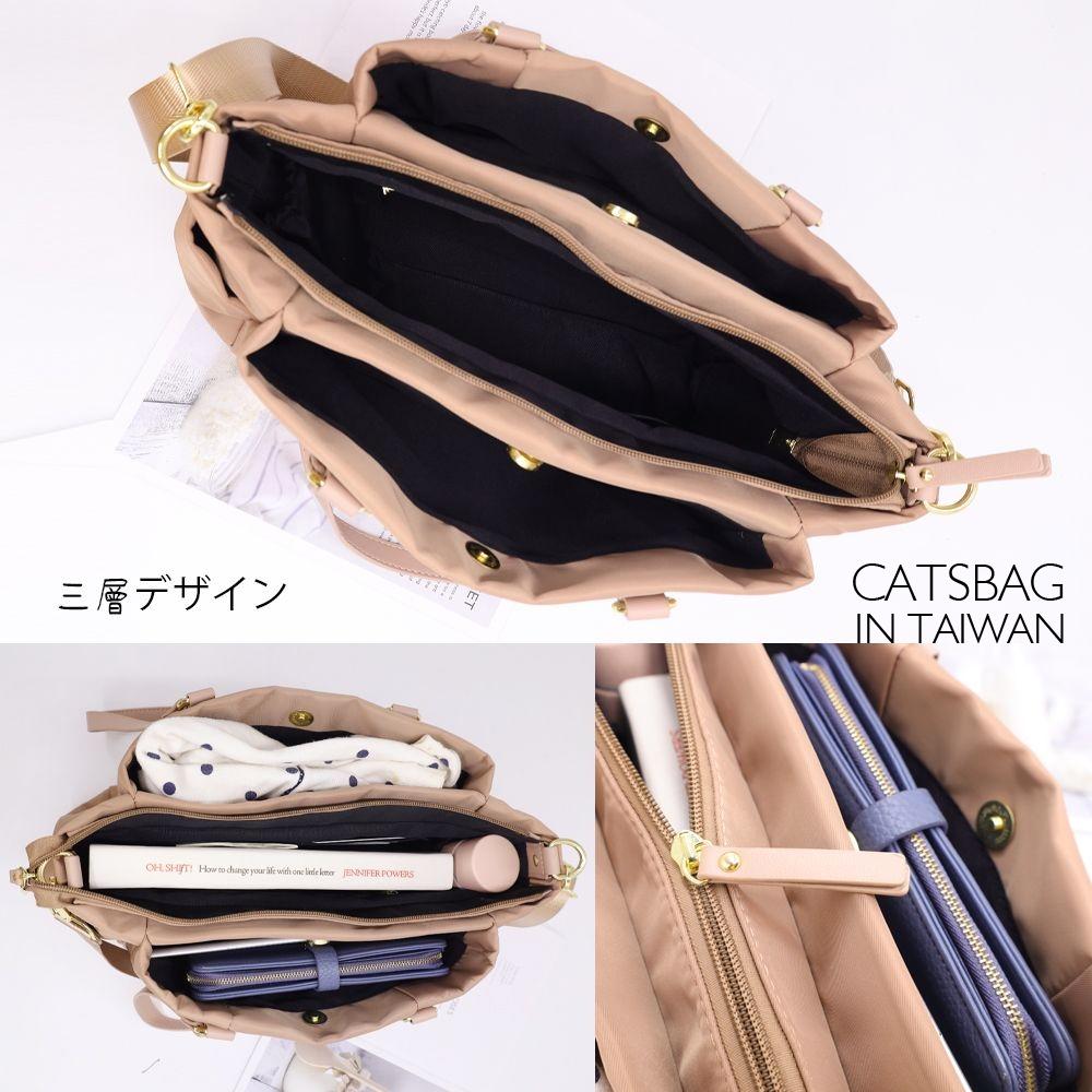 現貨👍尼龍大方包 大容量方包 手提包 三層托特包 可斜背  女生包包 ZE078 | Catsbag Shop