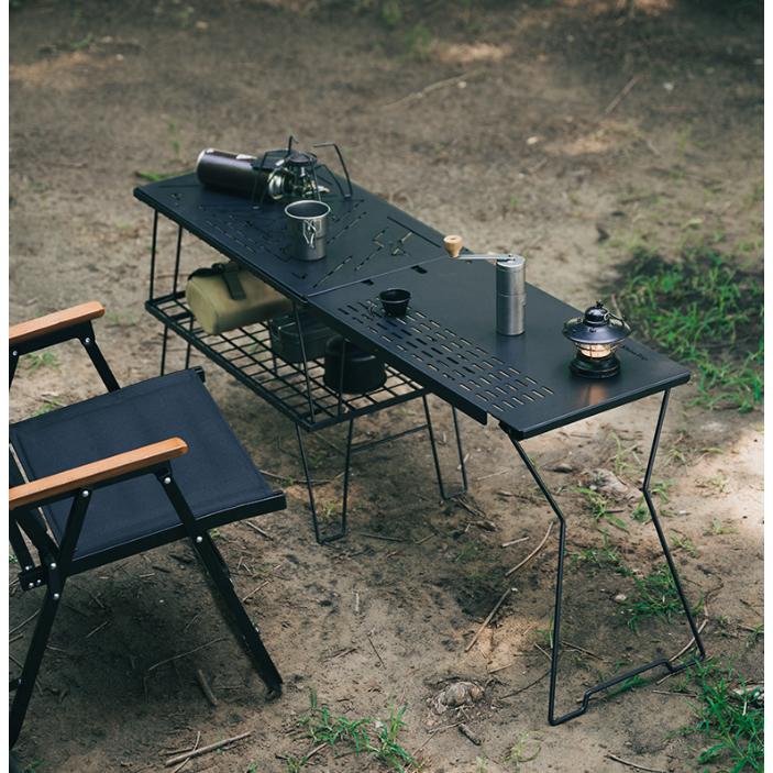 【營伙蟲1249】ShineTrip 山趣 元素側邊桌 戶外便攜置物架 可折疊側邊桌 鐵網桌自由組合拓展板