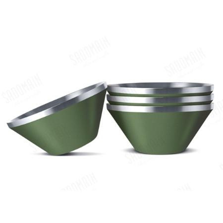 【營伙蟲1382】仙德曼雙層不鏽鋼笠型碗  不鏽鋼碗 4入 雙層304不鏽鋼笠形碗 露營碗 隔熱碗 不銹鋼