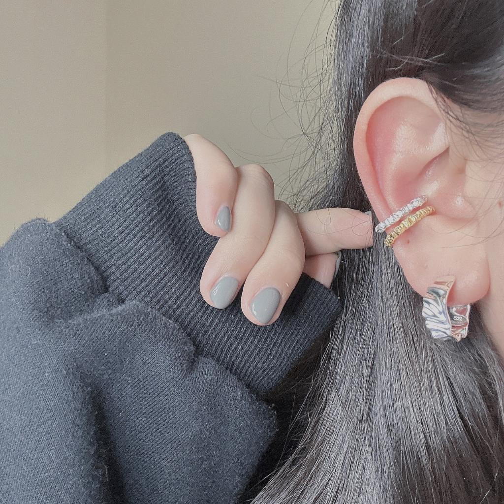 S925純銀 ❘ 幾何橢圓耳骨夾