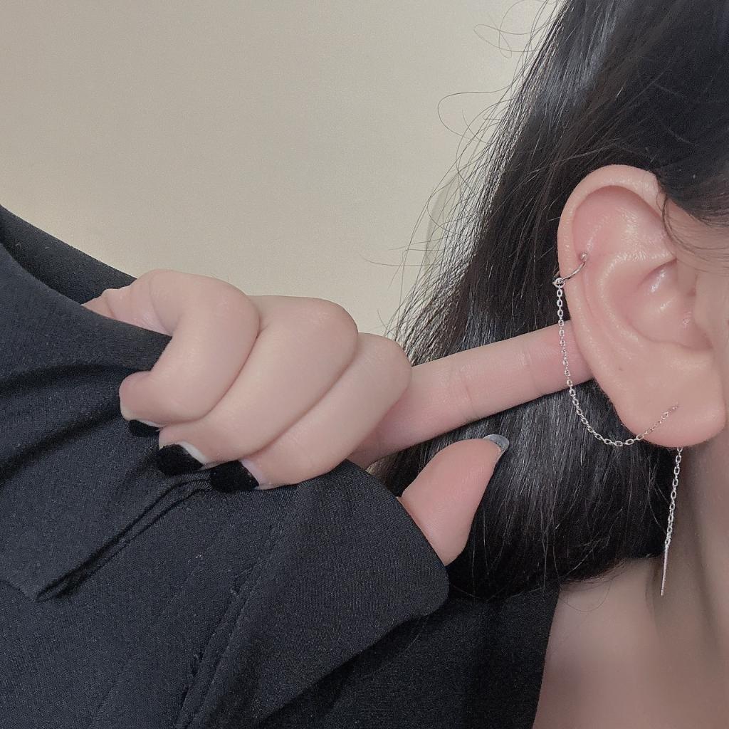 S925純銀 ❘ 設計感流蘇耳骨夾耳環