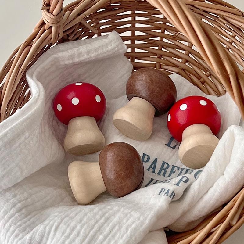 可愛蘑菇木頭擺件