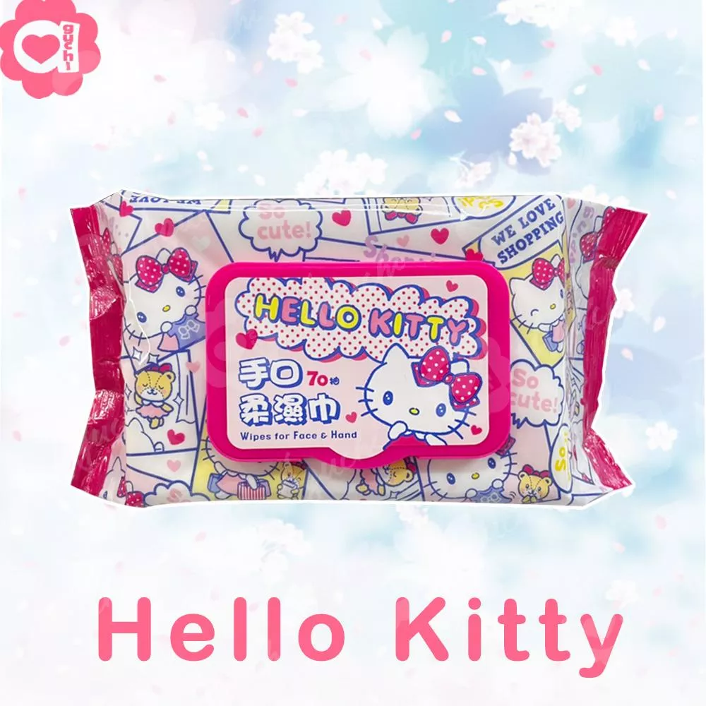 Hello Kitty 凱蒂貓 手口 有蓋柔濕巾/濕紙巾 (加蓋) 70抽