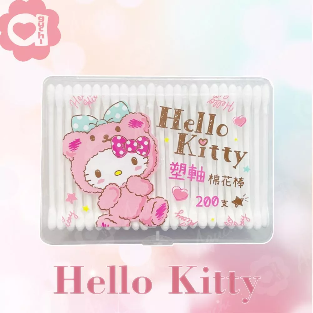 Hello Kitty 凱蒂貓塑軸棉花棒 200 支(盒裝)