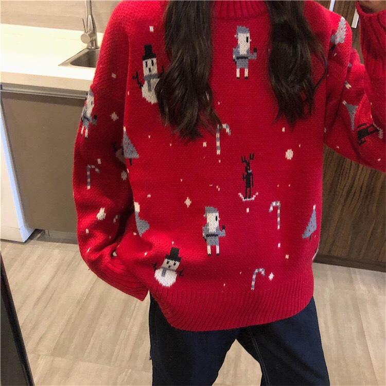 聖誕紅色情侶毛衣針織衫 2色