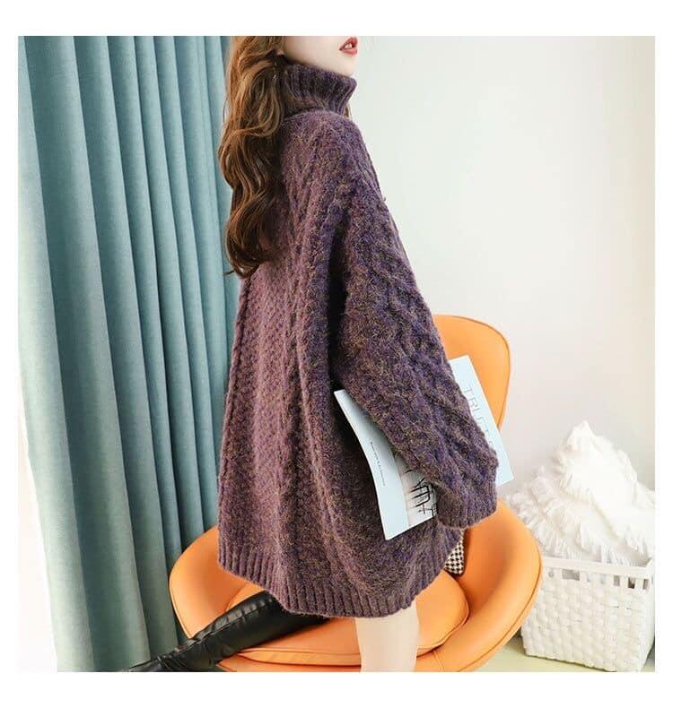 高領保暖慵懶針織毛衣 3色