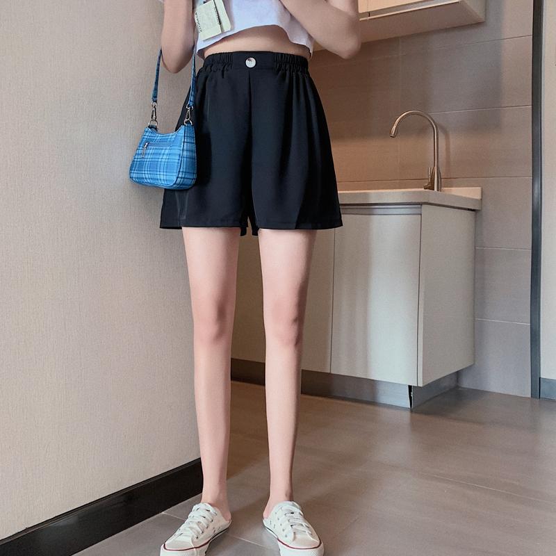 夏季大碼韓版高腰寬鬆闊腿休閒短褲2色 M-4XL