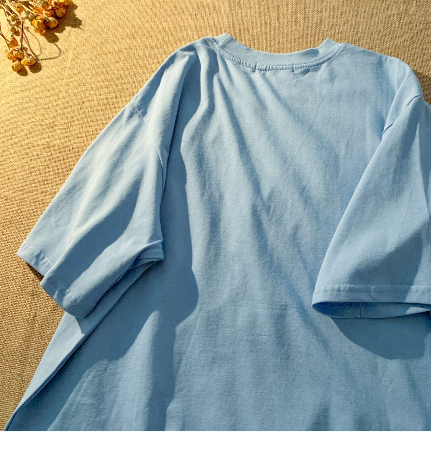 網紅韓版氣泡工藝夏季設計感寬鬆短袖小眾上衣2色 M-2XL