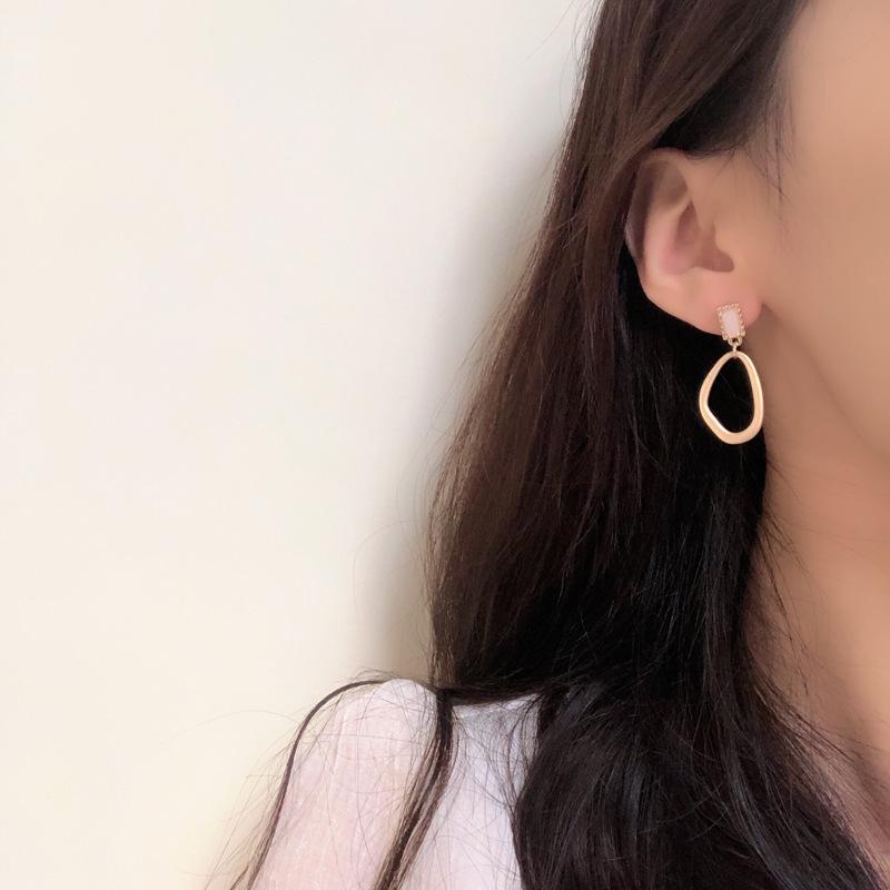 日韓ins風時尚幾何耳釘簡約優雅金屬質感耳飾