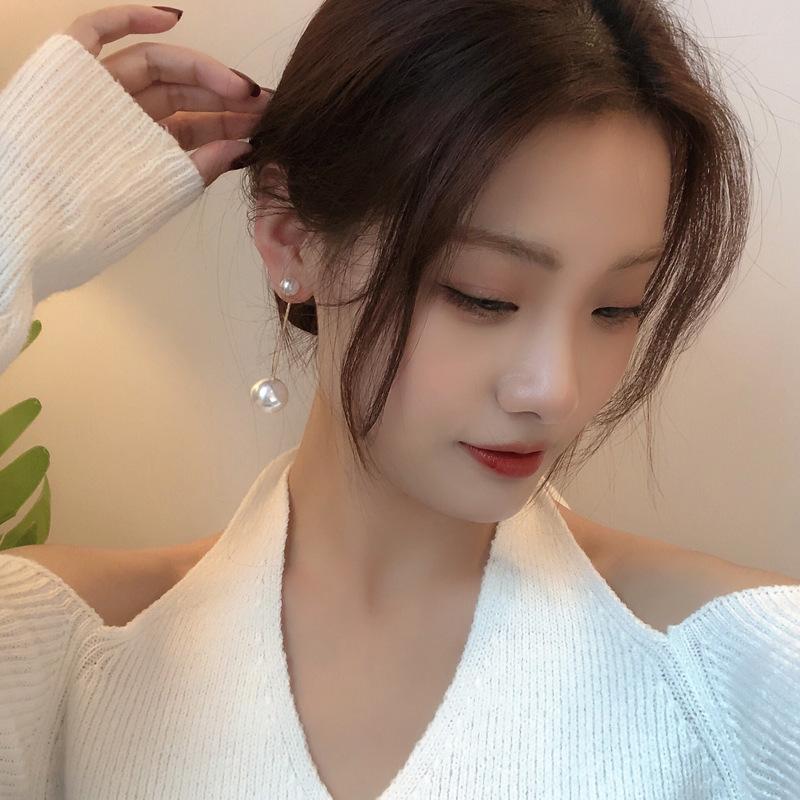 S925銀針日韓ins風簡約珍珠耳環時尚優雅精緻耳環
