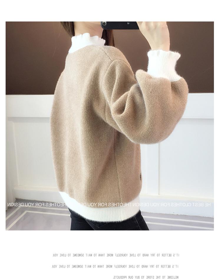 毛衣針織衫秋冬設計感韓版刺繡高領長袖上衣3色