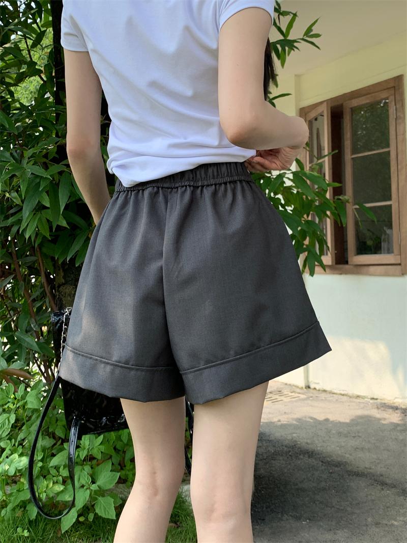 鬆緊闊腿夏季寬鬆顯瘦薄款休閒西裝短褲3色 s-4XL