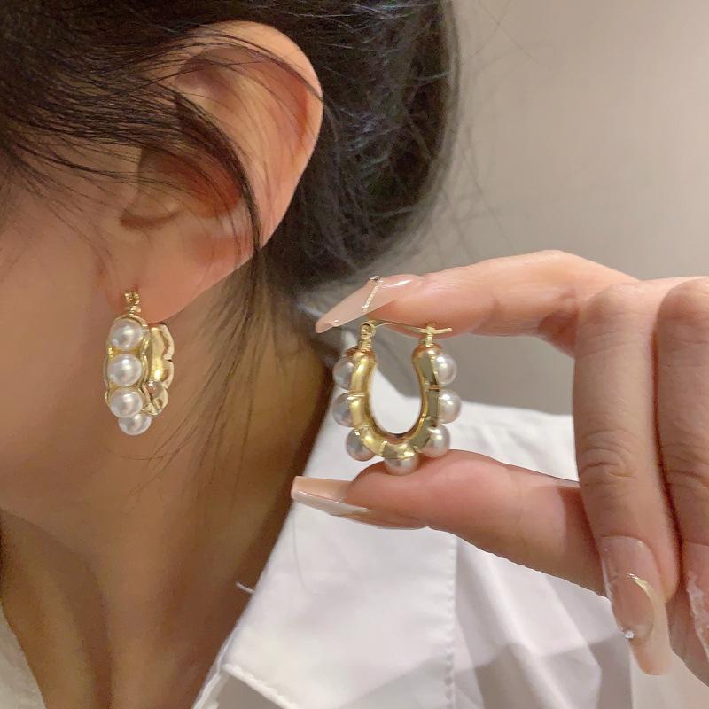 氣質復古小眾珍珠時尚港風設計耳環