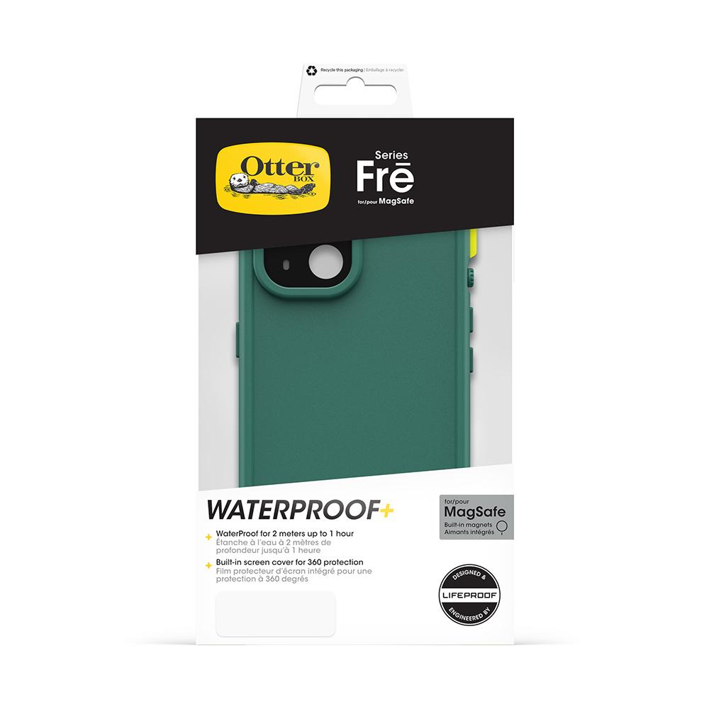 OtterBox LifeProof iPhone 15 6.1吋 Fre 全方位防水/雪/震/泥 保護殼-綠 (支援MagSafe)