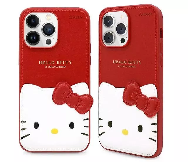 SANRIO｜Hello Kitty iPhone 14系列 燙金皮革保護殼