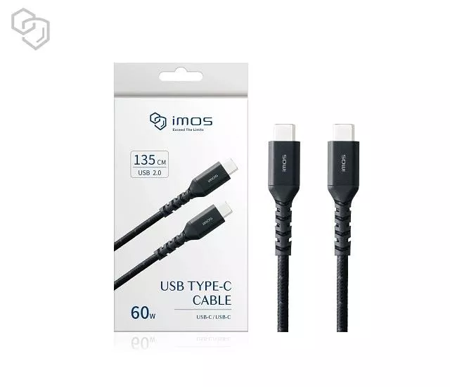 imos｜USB-C to USB-C 60W USB 2.0 高強度充電線1.35M