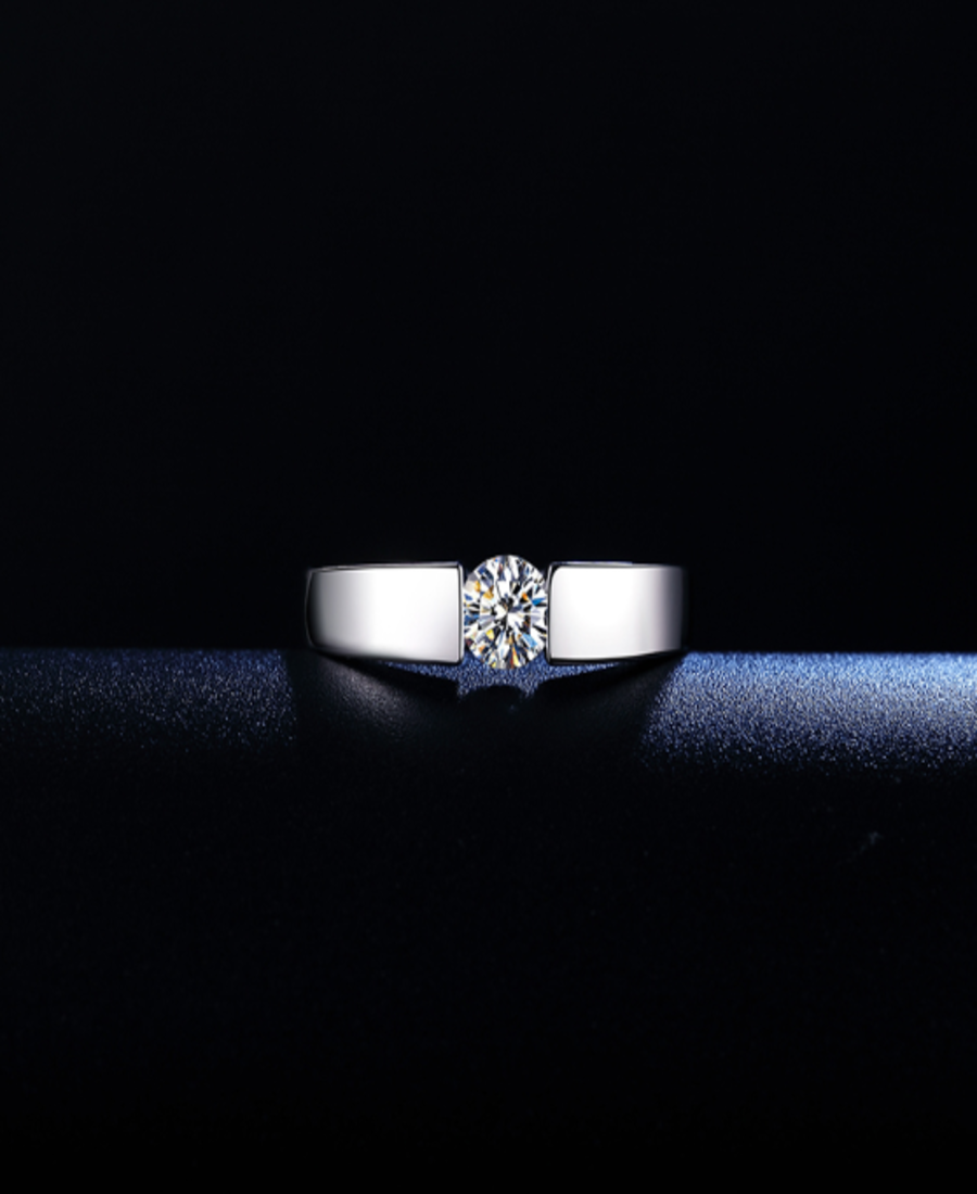 50高碳鑽男女仿真鑽石磨砂拉絲鑽戒結婚戒指對戒情侶原創設計訂18k
