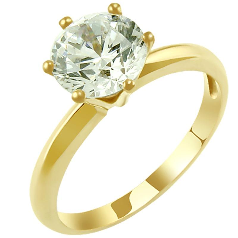 14K金戒指 一克拉鋯石皇冠鑽戒指環 黃金珠寶首飾