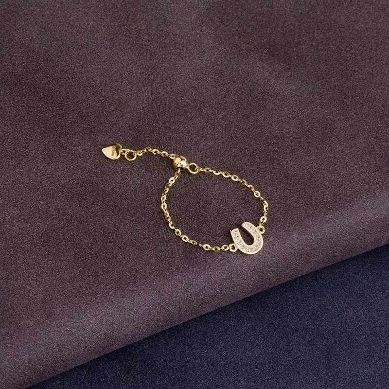 14K金戒指 U形馬蹄調節軟鏈戒 黃金珠寶首飾