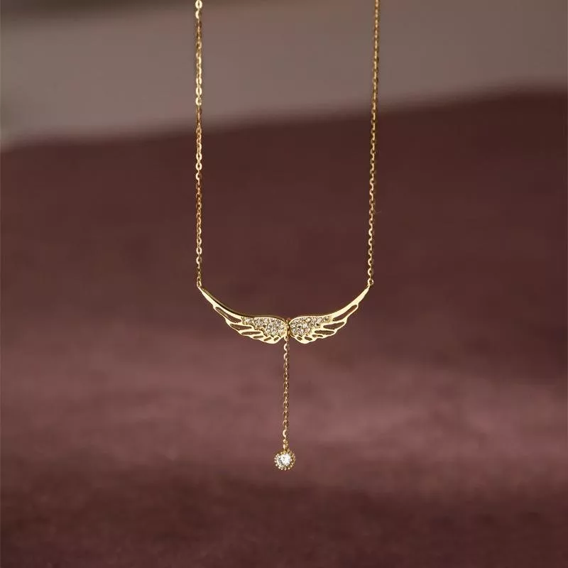 14K金項鍊 天使翅膀一體鏈套鍊 黃金珠寶首飾
