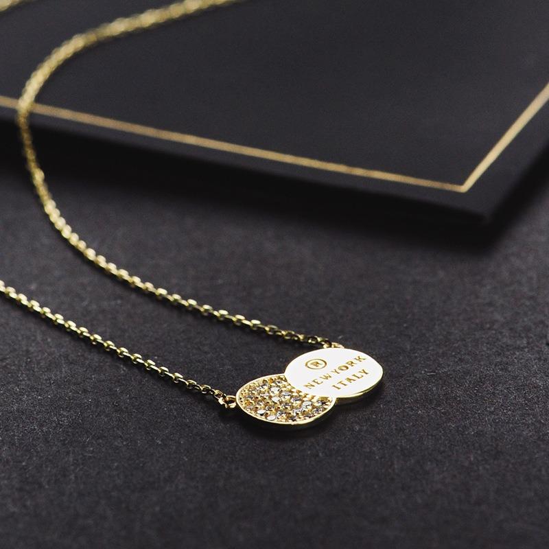 14k金項鍊女款 字母鎖骨鏈 黃金珠寶首飾
