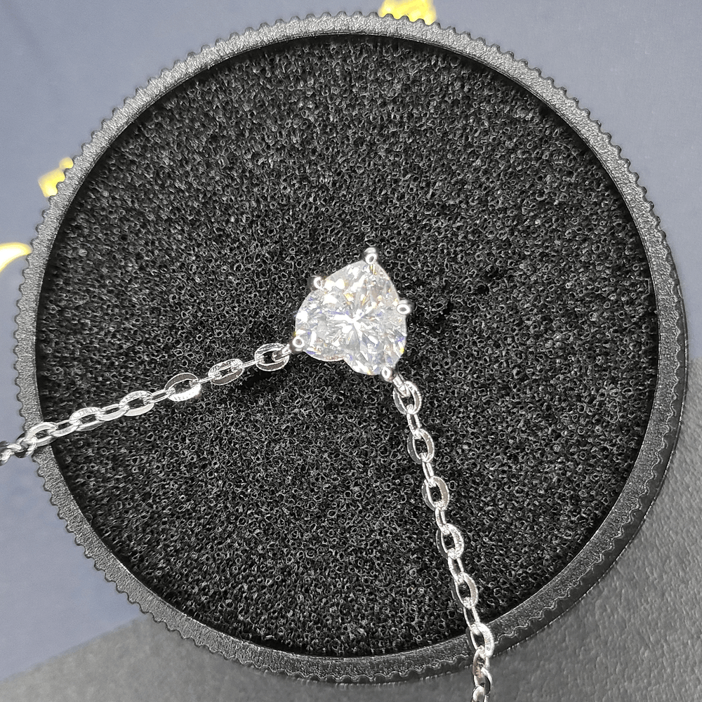 高碳鑽 1-3克拉心形鑽項鍊 台北門市 客製化訂製白金