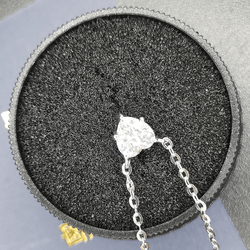 高碳鑽 1-3克拉心形鑽項鍊 台北門市 客製化訂製白金