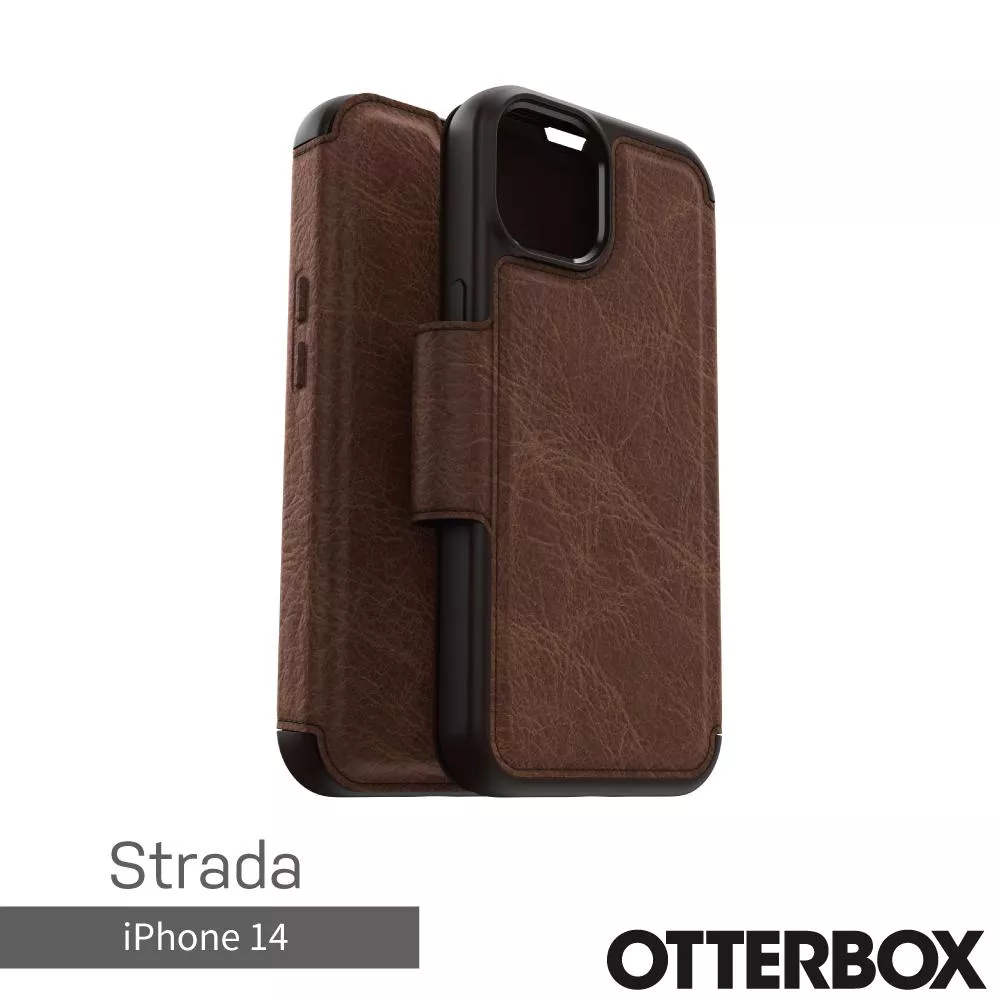 OtterBox iPhone 14 Strada步道者系列真皮掀蓋保護殼