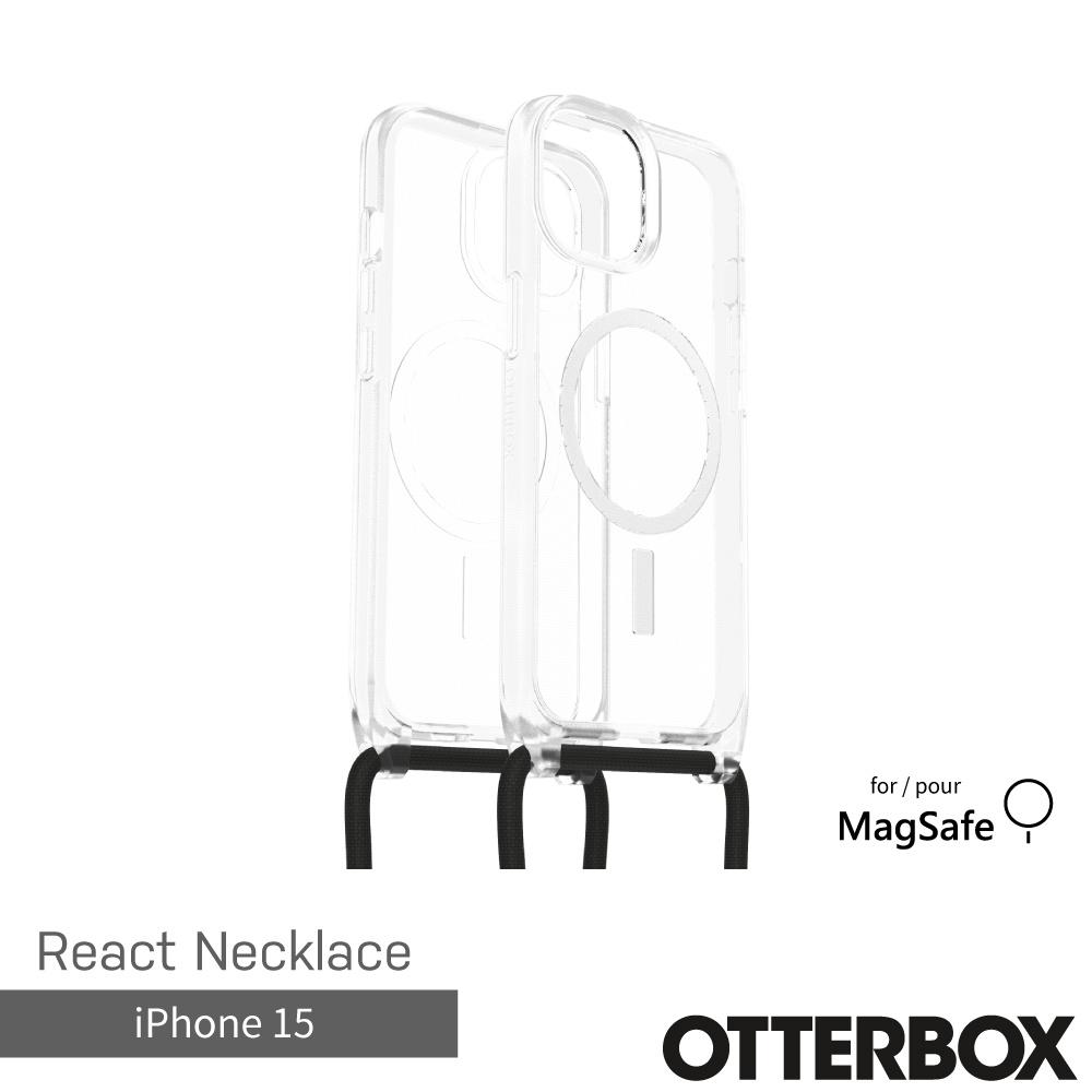 【OtterBox】OtterBox  iPhone 15 6.1吋 ReactNecklace 簡約掛繩輕透防摔殼(透明)