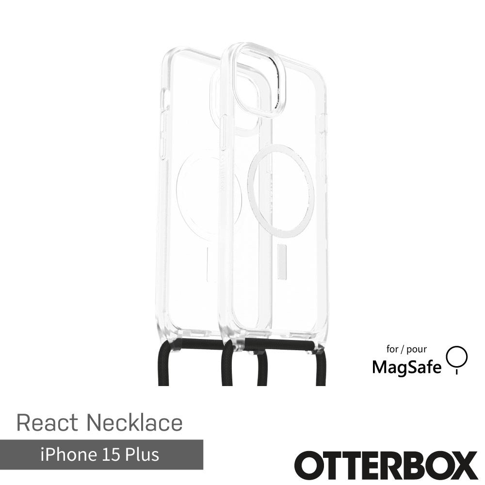 【OtterBox】OtterBox  iPhone 15 Plus 6.7吋 ReactNecklace 簡約掛繩輕透防摔殼(透明)