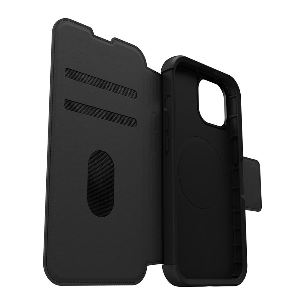【OtterBox】OtterBox  iPhone 15 6.1吋 Strada 步道者系列真皮掀蓋保護殼-黑(支援MagSafe)