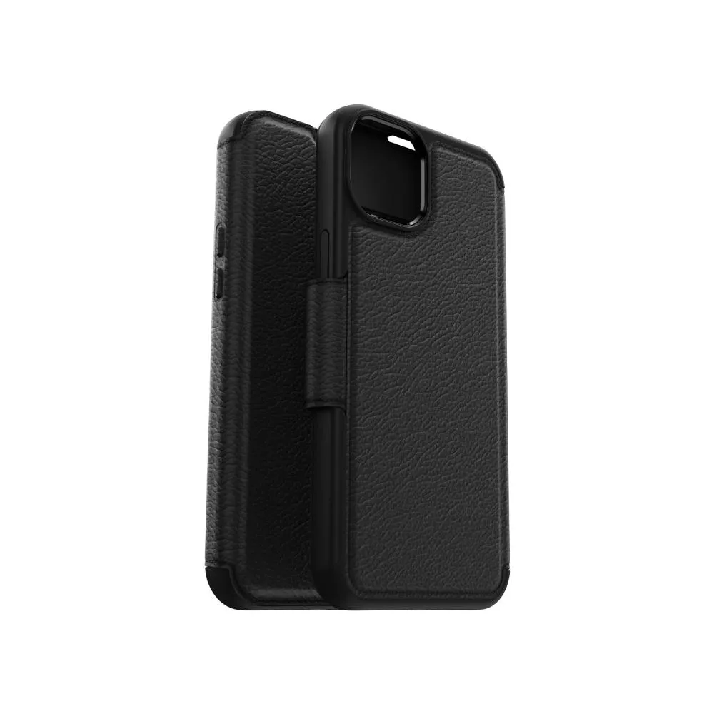 【OtterBox】OtterBox  iPhone 15 Plus 6.7吋 Strada 步道者系列真皮掀蓋保護殼-黑(支援MagSafe)