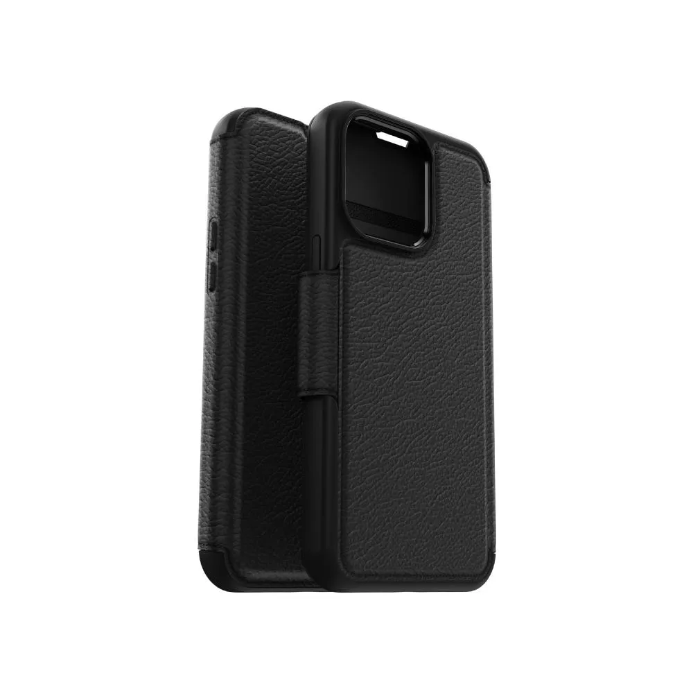 【OtterBox】OtterBox  iPhone 15 Pro Max 6.7吋 Strada 步道者系列真皮掀蓋保護殼-黑(支援MagSafe)