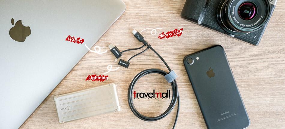Travelmall 3in1 數據傳輸/快充線 -Lightning, Micro-USB &amp; USB-C 3IN1 cable