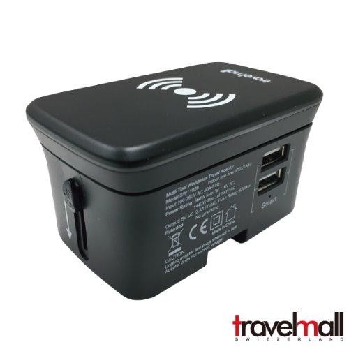 Travelmall 雙USB全球旅行轉換器+10W無線充電板