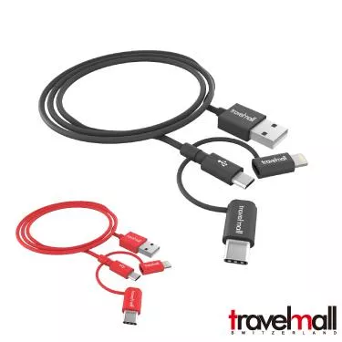 Travelmall 3in1 數據傳輸/快充線 -Lightning, Micro-USB &amp; USB-C 3IN1 cable