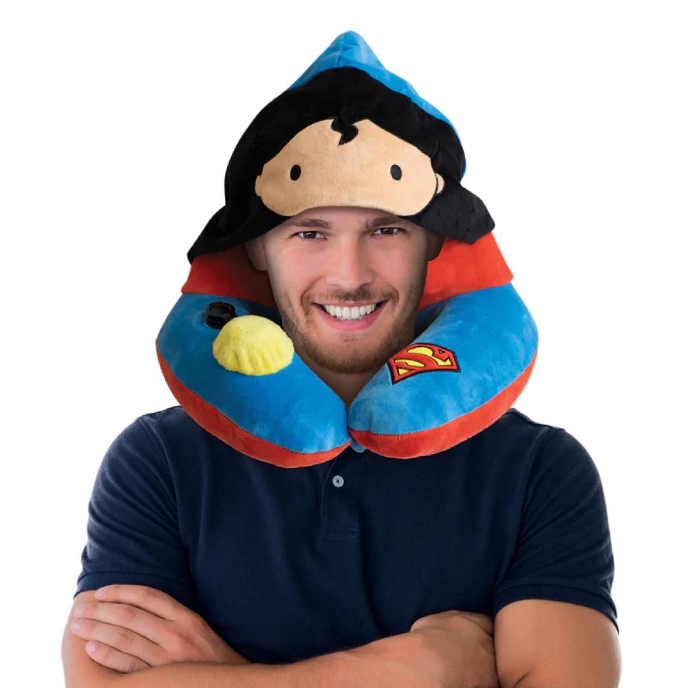 DC 正義聯盟兒童授權公仔連帽頸枕-超人