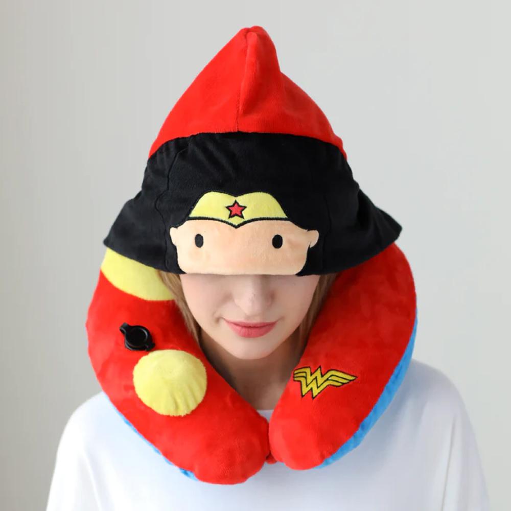 DC 正義聯盟兒童授權公仔連帽頸枕-神力女超人