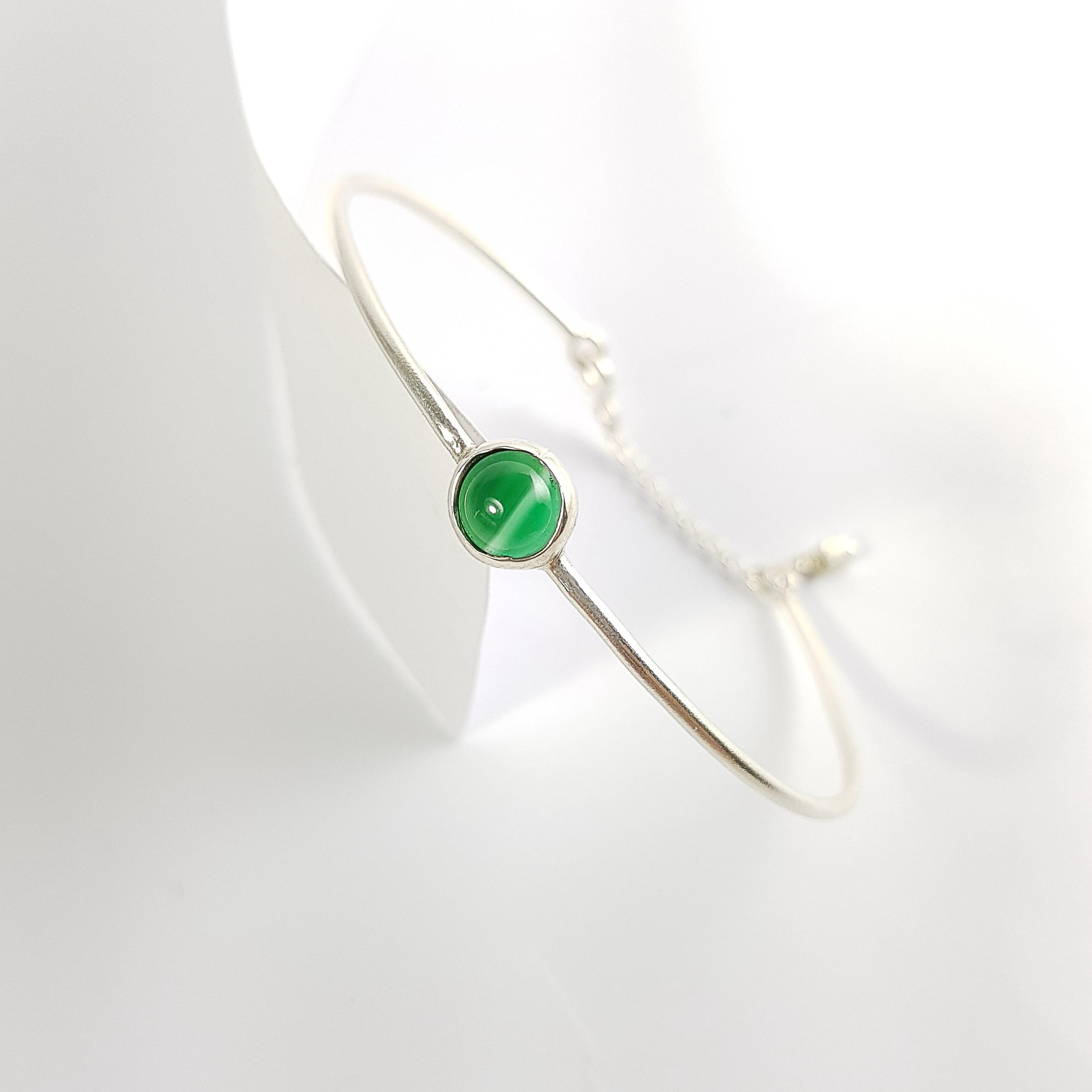 原點-勇氣綠瑪瑙999純銀手環 5月誕生幸運石 / Green Agate