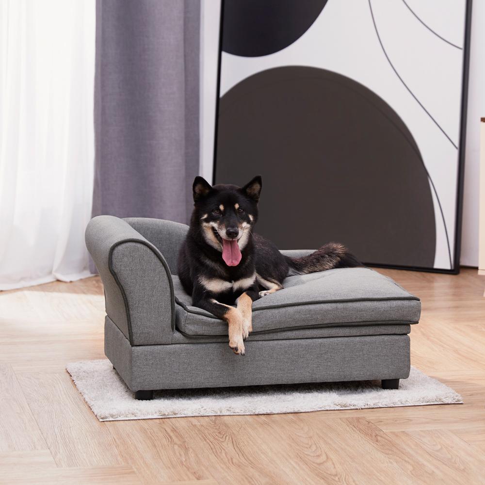 【Teamson pets】可置物功能 寵物貴妃沙發躺椅-大 (附可拆換洗坐墊)