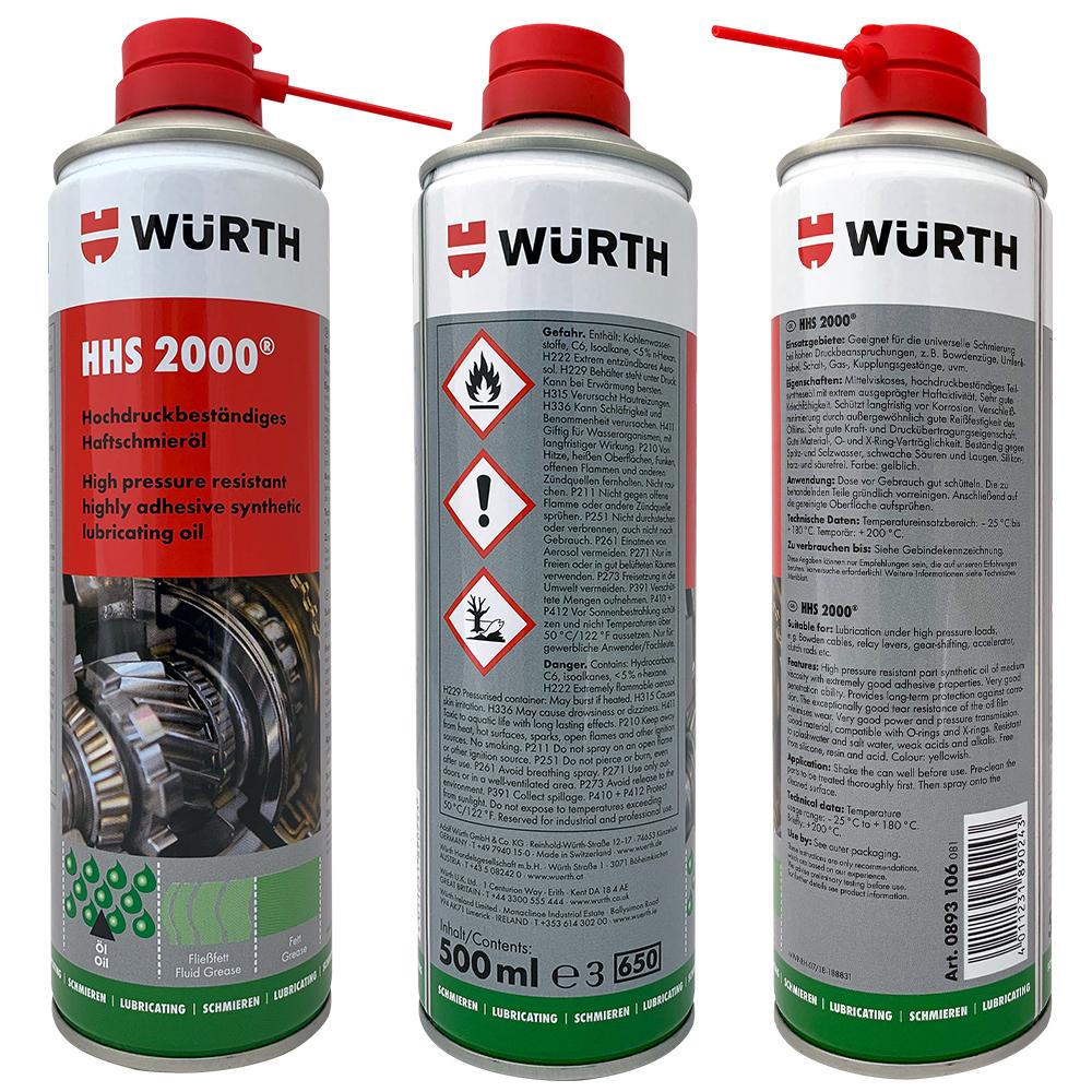 WURTH HHS 2000 滲透潤滑劑 液態黃油 噴霧式黃油 500ml