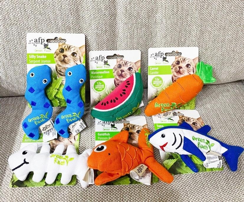 【AFP All For Paws 貓草玩具】魚造型 西瓜造型 紅蘿蔔造型 貓草 貓玩具 貓 玩具