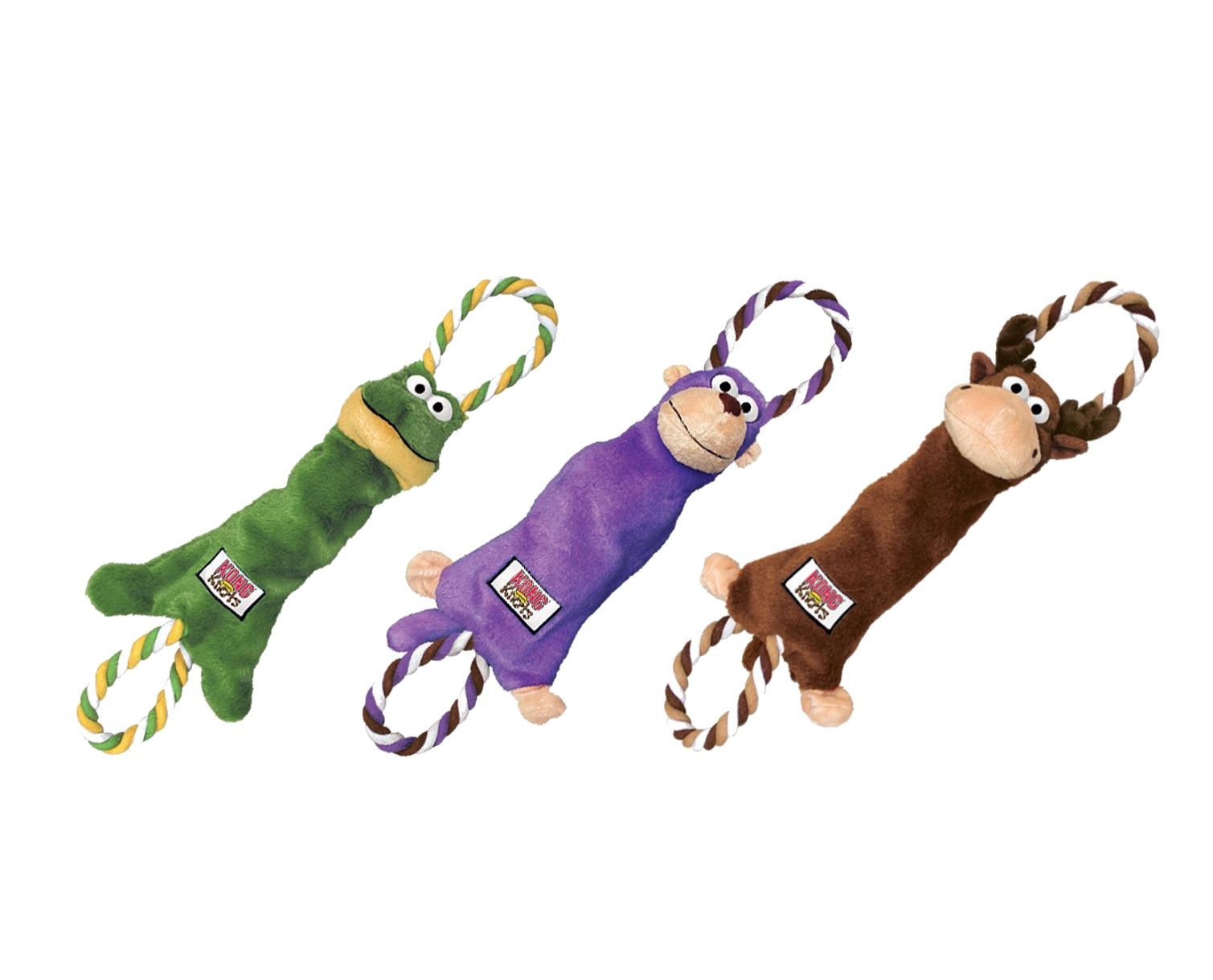 【KONG 犬用繩結絨毛拉扯玩具】耐咬 繩結 造型 青蛙 猴子 麋鹿 中國 狗玩具 狗 玩具