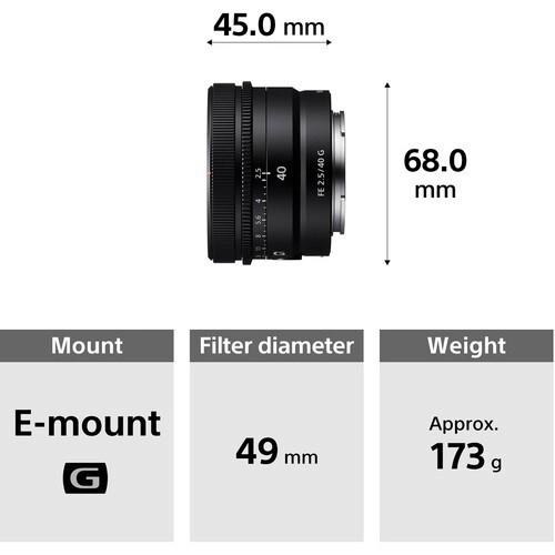 SONY SEL40F25G FE 40mm f/2.5 G 標準定焦鏡 (公司貨) 無卡分期