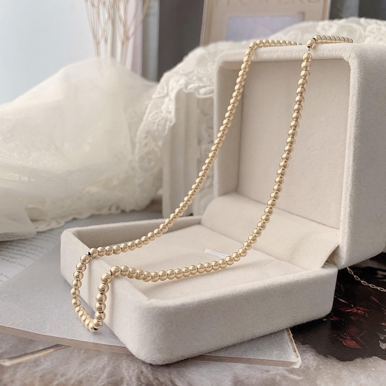14KGF ❘ 預購❘ 3mm細緻珠珠項鏈-多種配戴