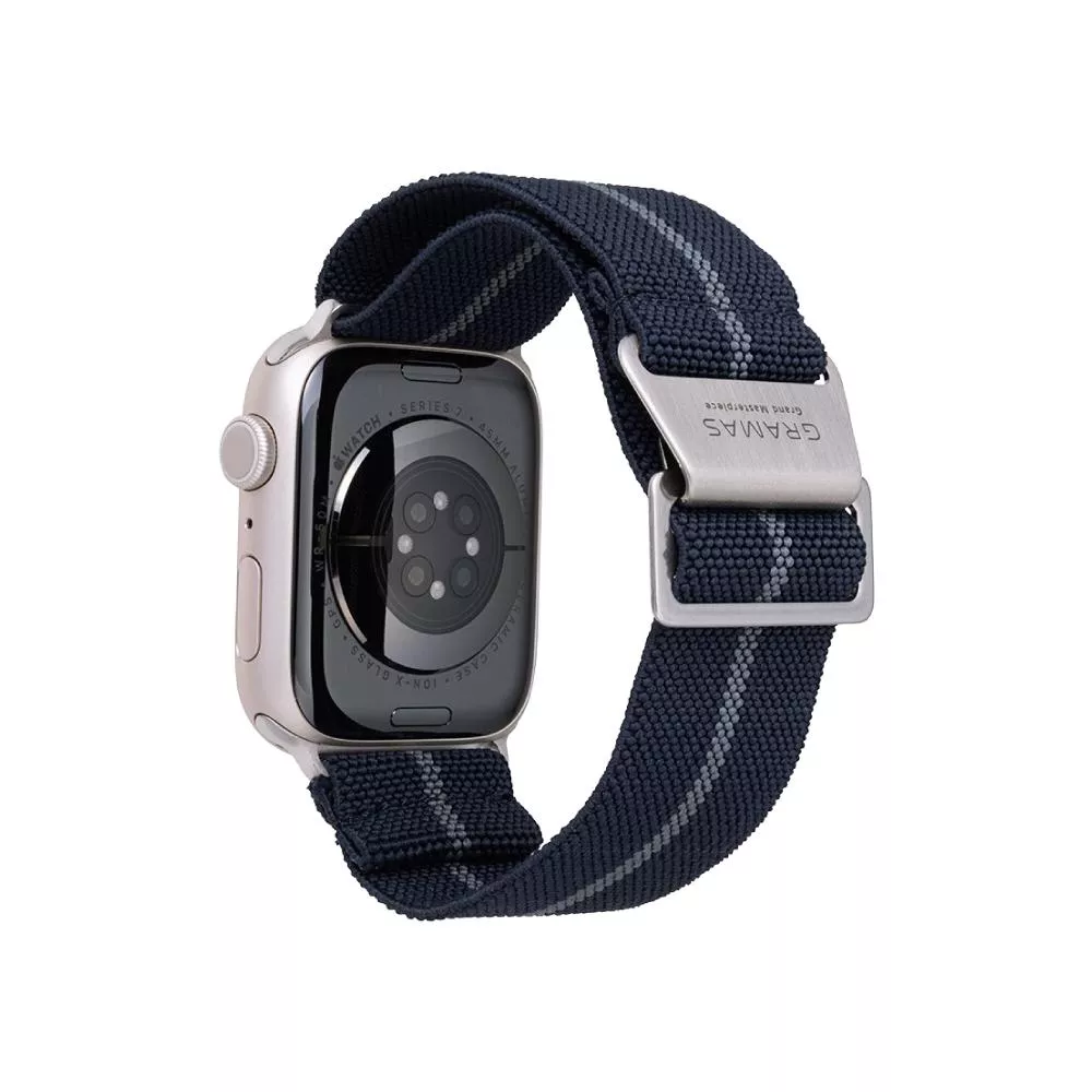 Gramas Apple Watch 42/44/45/49mm 法國海軍大帆布錶帶-海軍藍
