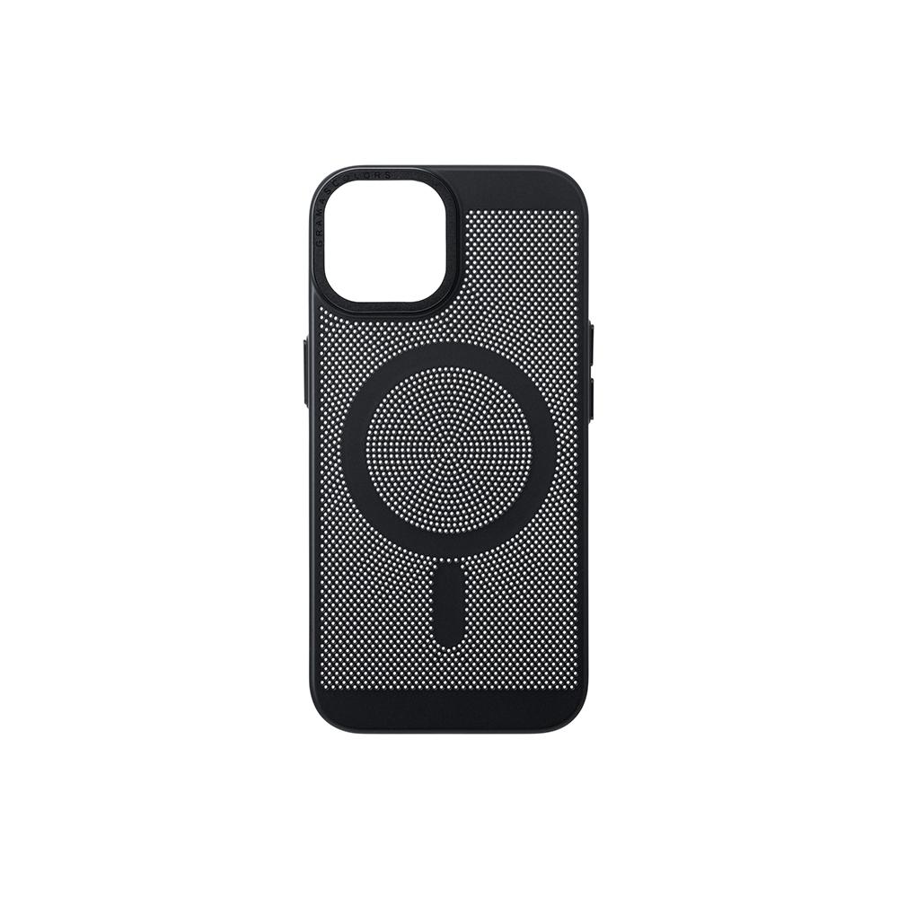 【Gramas】iPhone 15 6.1吋 Mag Mesh 超薄磁吸散熱殼 (黑)