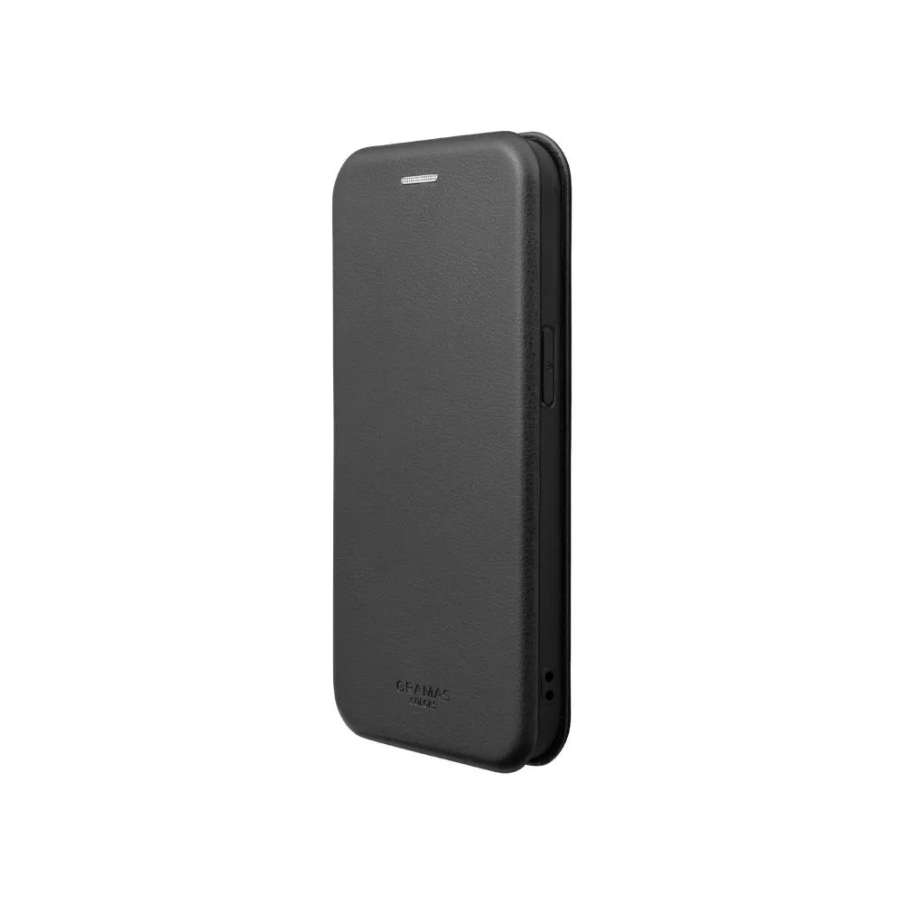 【Gramas】iPhone 15 Pro 6.1吋 EURO 職匠工藝 掀蓋式皮套 (黑)