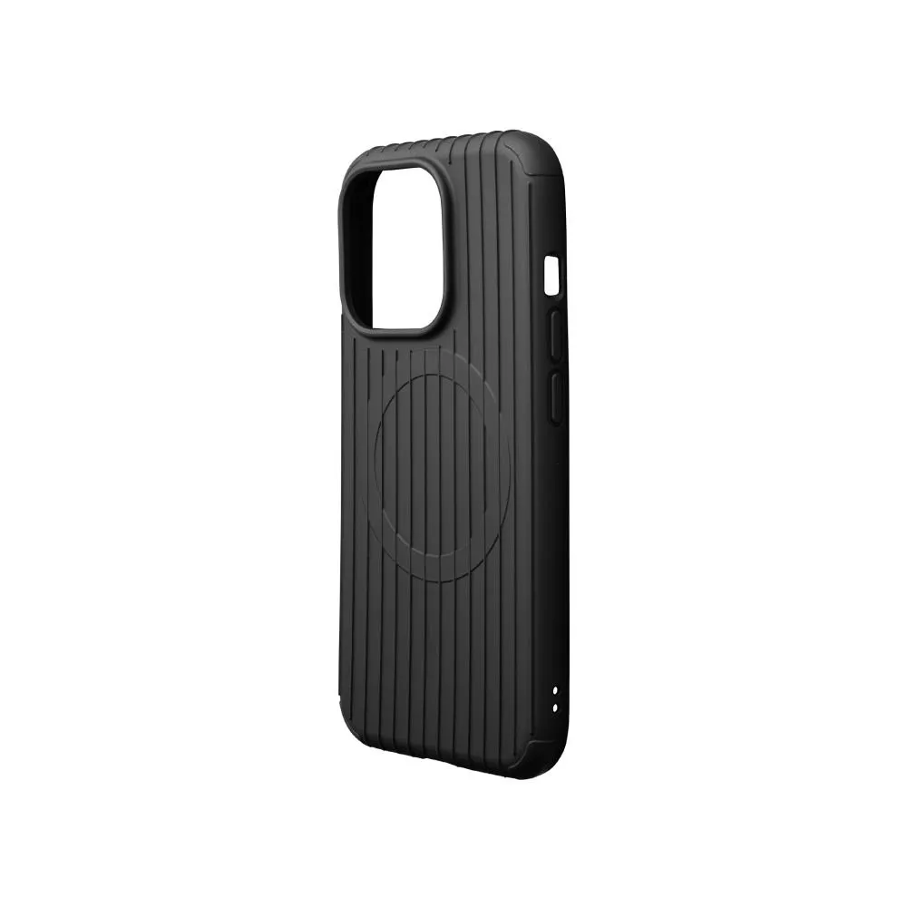 【Gramas】iPhone 15 Pro Max 6.7吋 Rib 磁吸防摔經典手機殼 (黑)